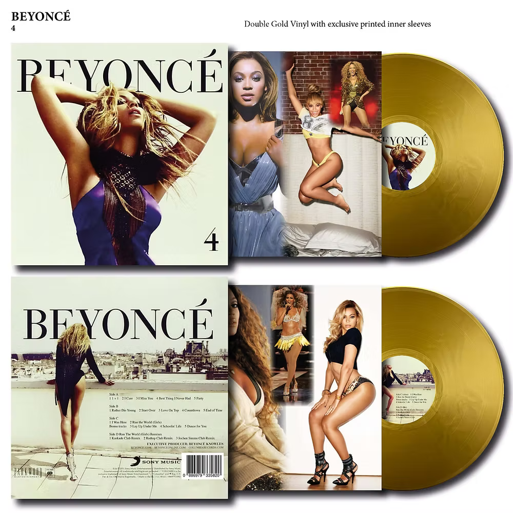 BEYONCE 4 2xLP(Gold Coloured Vinyls) with 6 Bonus Tracks