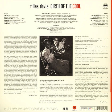 Miles Davis Birth Of The Cool Limited Red Color 180G