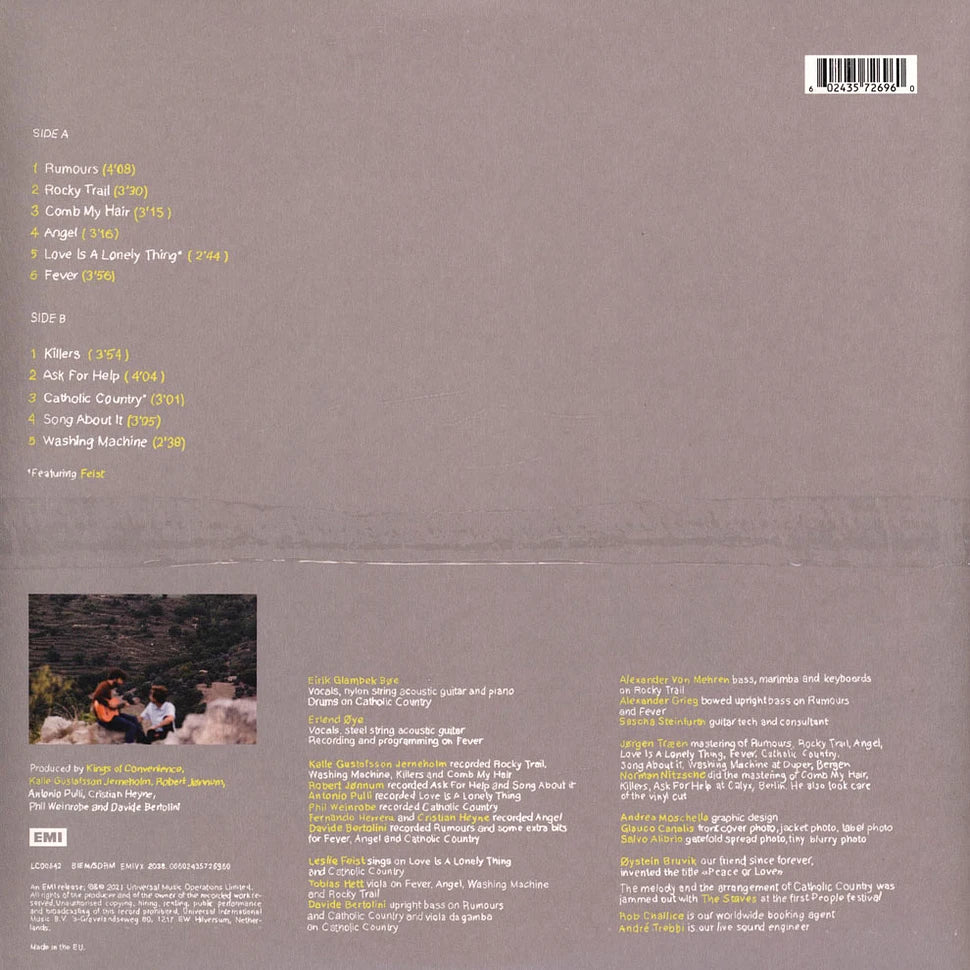 Kings Of Convenience - "Peace Or Love" Indie Exclusive White Vinyl