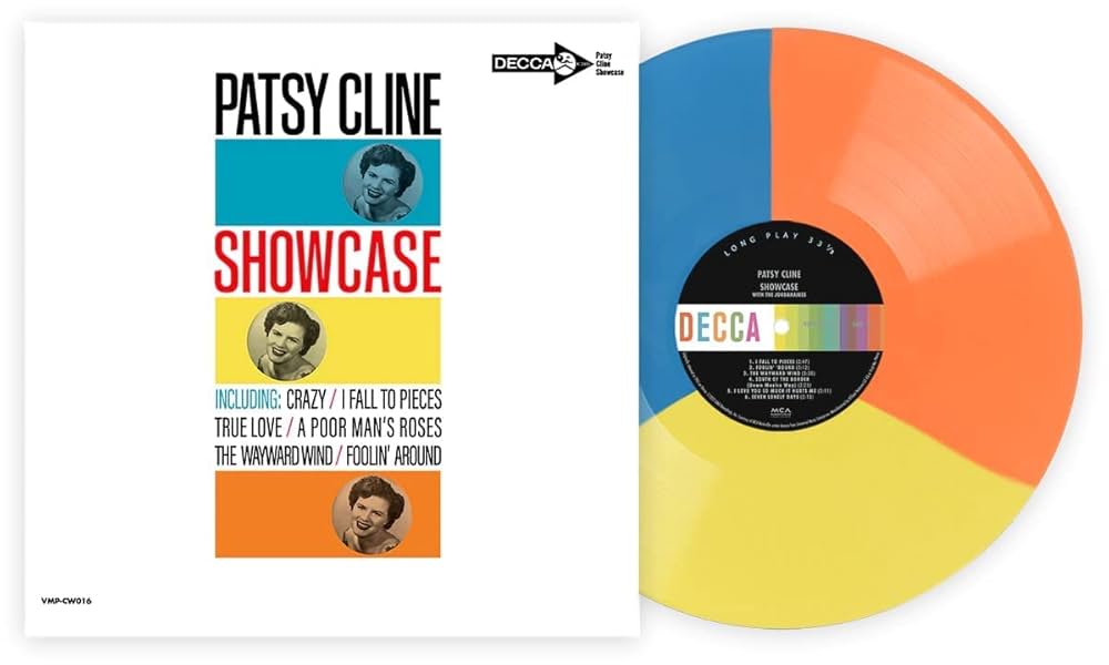Patsy Cline - "Showcase" VMP Exclusive Orange/Yellow/Blue Tricolor 180 gram Vinyl