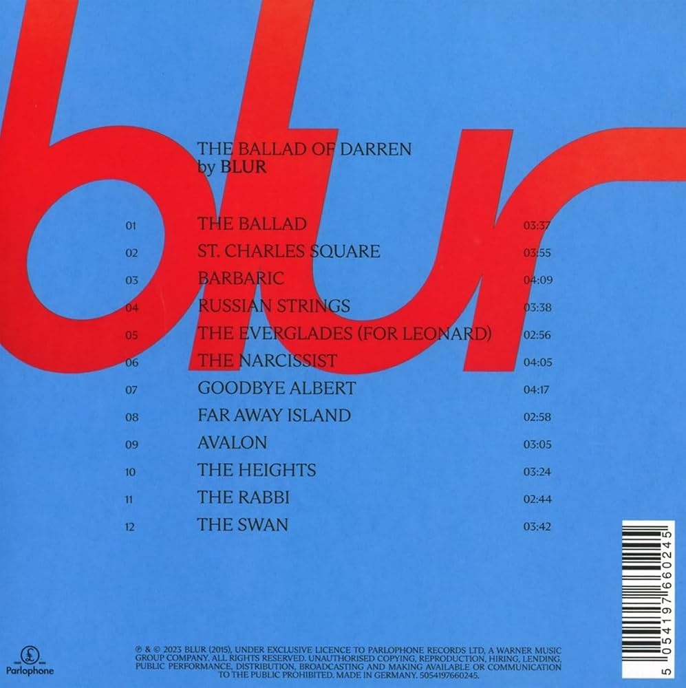 blur - "The Ballad of Darren" Limited Edition Blue Vinyl