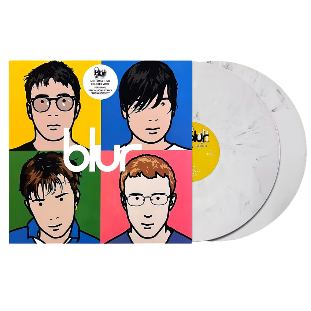 BLUR 2xLP The Best Of (White Grey Marble Coloured Vinyls) + Bonus Track