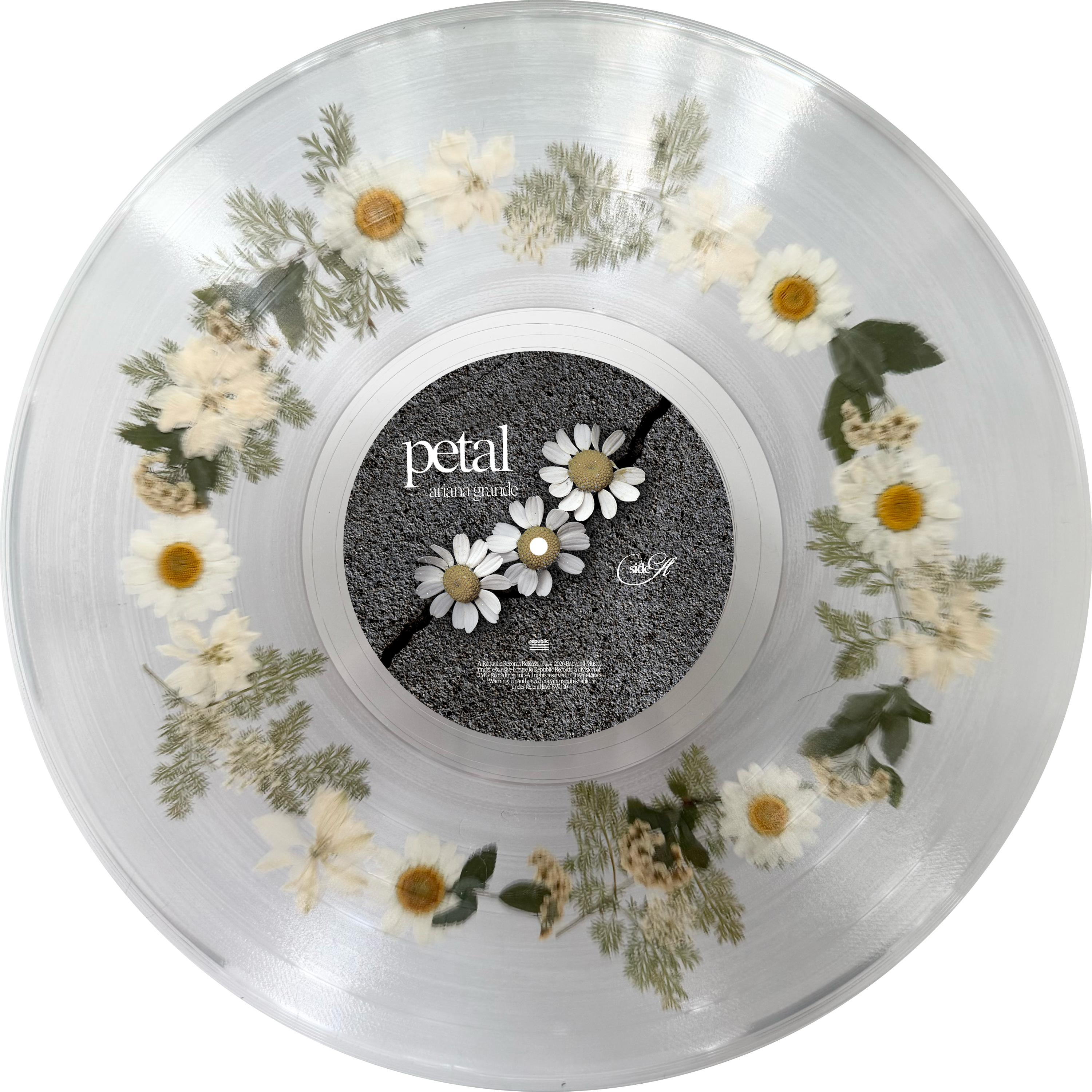 Ariana Grande - petal LP vinyl detail