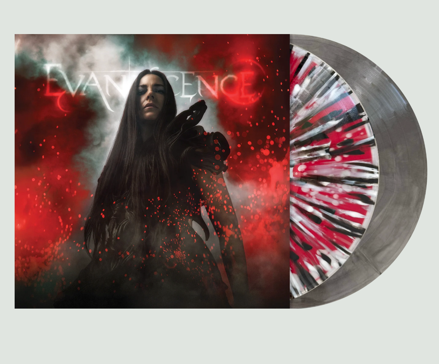 Evanescence Sanctuary 2LP  Edic. limitada, vinilo con liquido rojo, disco 2 gris marmoleado.