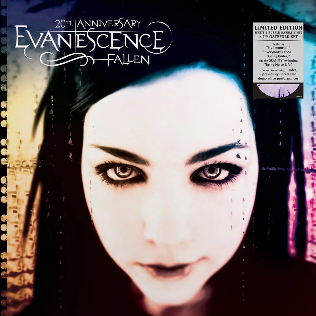Evanescence Fallen  20th ANNIVERSARY. White & Purple Marble Colored Vinyl 2LP RARE