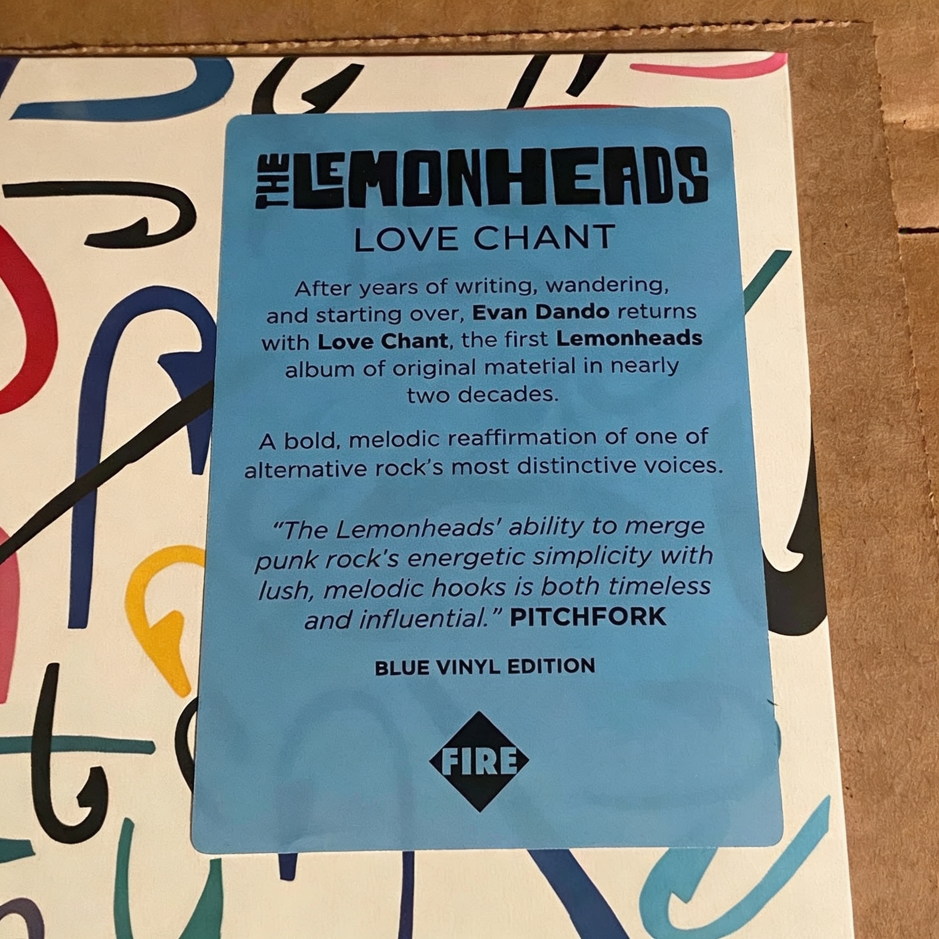 The Lemonheads - "Love Chant" Rough Trade Exclusive Blue Vinyl + Signed Art Print
